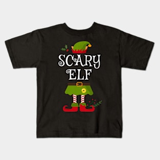 Scary Elf Shirt , Family Matching Group Christmas Shirt, Matching T Shirt for Family, Family Reunion Shirts Kids T-Shirt